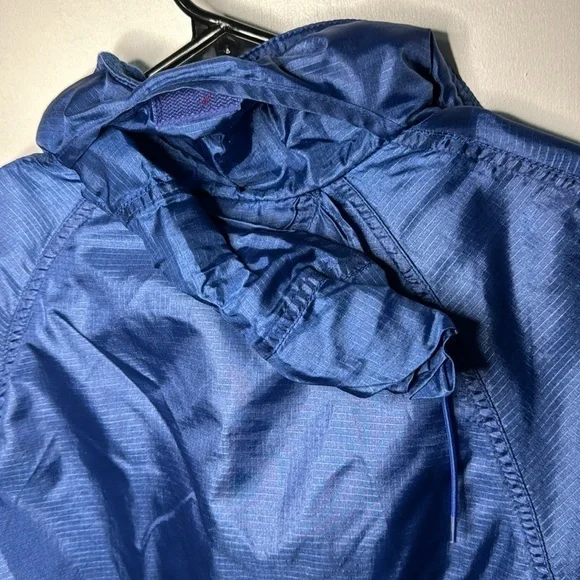 Eddie Bauer Men's Navy Blue Jacket med hood windbreak - Picture 5 of 6